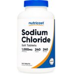 Nutricost Sodium Chloride 1000mg, 240 Tablets - Salt Tablets, Non-GMO, Gluten Free