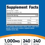 Nutricost Sodium Chloride 1000mg, 240 Tablets - Salt Tablets, Non-GMO, Gluten Free - Image 5